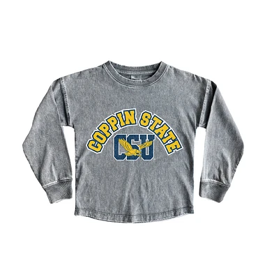 Girls Youth Gameday Couture Gray Coppin State Eagles Faded Wash Pullover Top