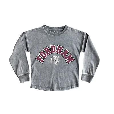 Girls Youth Gameday Couture Gray Fordham Rams Faded Wash Pullover Top