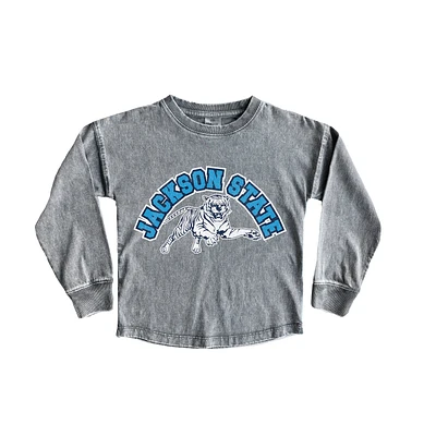 Girls Youth Gameday Couture Gray Jackson State Tigers Faded Wash Pullover Top