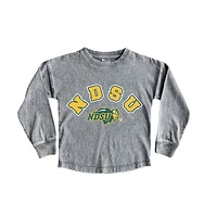 Girls Youth Gameday Couture Gray NDSU Bison Faded Wash Pullover Top