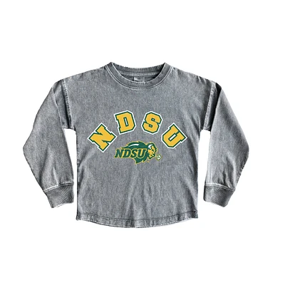 Girls Youth Gameday Couture Gray NDSU Bison Faded Wash Pullover Top