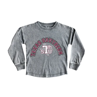 Girls Youth Gameday Couture Gray Texas Southern Tigers Faded Wash Pullover Top
