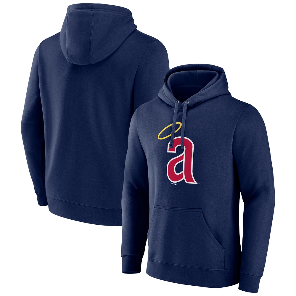 Men's Navy Los Angeles Angels Cooperstown Collection Pullover Hoodie
