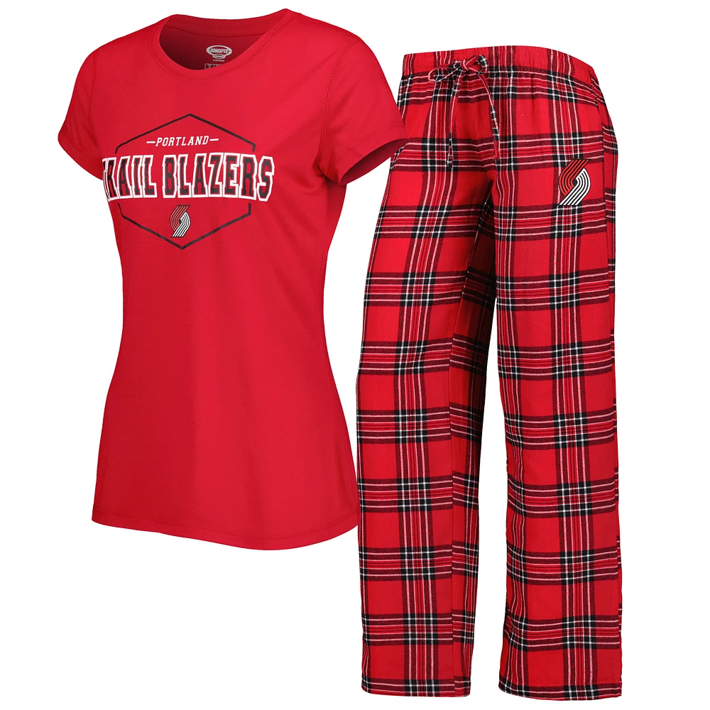 Women's Concepts Sport Red/Black Portland Trail Blazers Badge Top & Pajama Pants Sleep Set