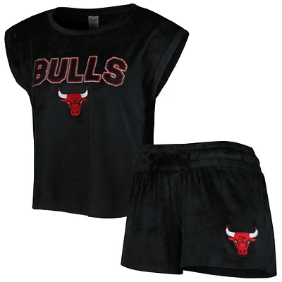 Women's Concepts Sport Black Chicago Bulls Intermission Top & Shorts Sleep Set