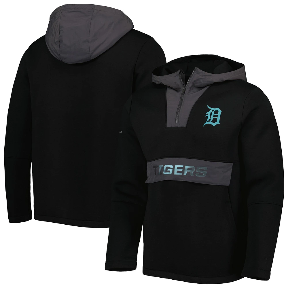 Men's Levelwear Black Detroit Tigers Ruckus Quarter-Zip Hoodie