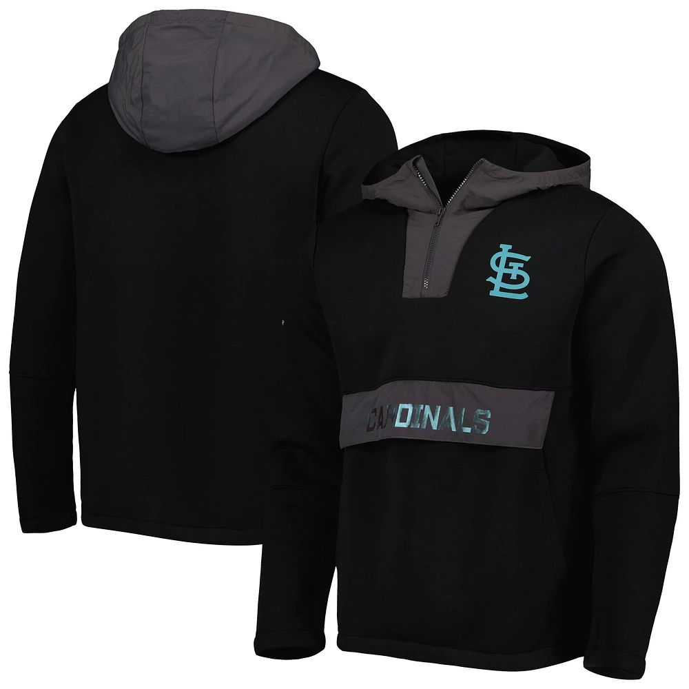 Men's Levelwear Black St. Louis Cardinals Ruckus Quarter-Zip Hoodie