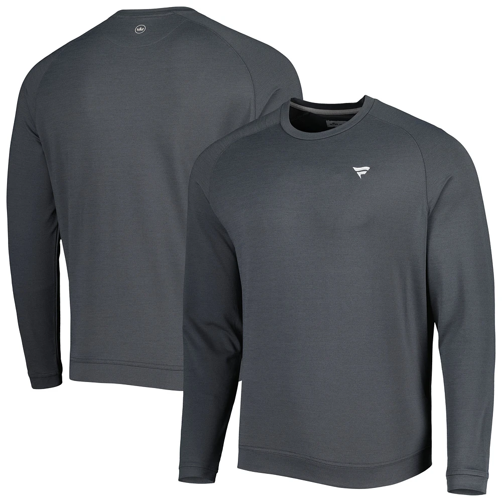 Men's Peter Millar Black Fanatics Corporate Cradle Performance Raglan Pullover Sweatshirt