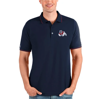 Men's Antigua Navy/Red Fresno State Bulldogs Affluent Polo