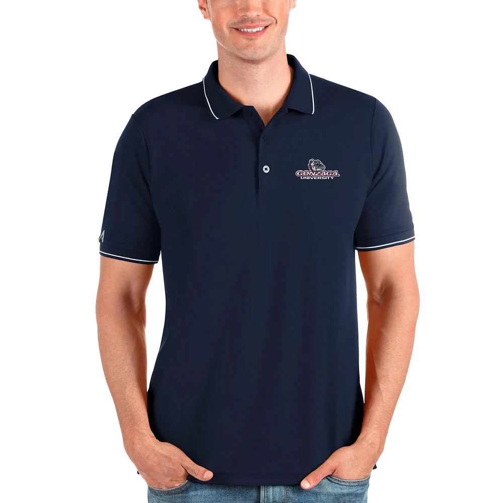 Men's Antigua Navy Gonzaga Bulldogs Affluent Polo