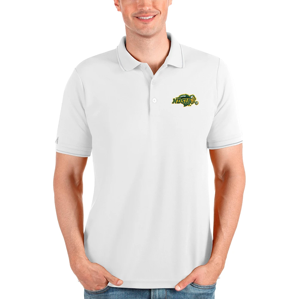 Men's Antigua White NDSU Bison Affluent Polo