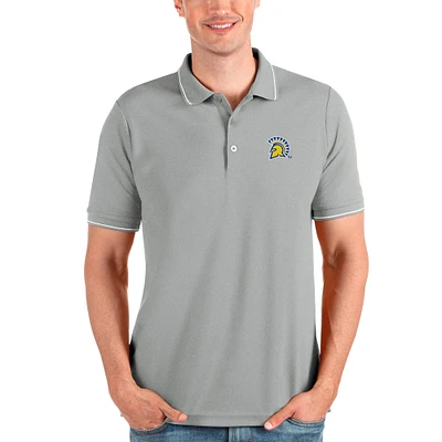 Men's Antigua Gray San Jose State Spartans Affluent Polo