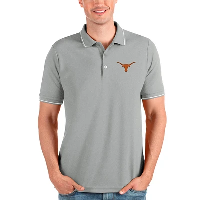 Men's Antigua Gray Texas Longhorns Affluent Polo