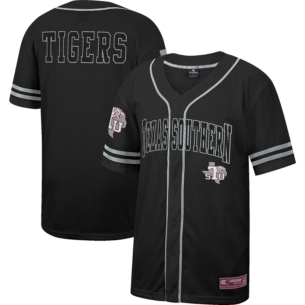 Men's Colosseum Texas Southern Tigers Free Spirited Mesh Button-Up Baseball Jersey