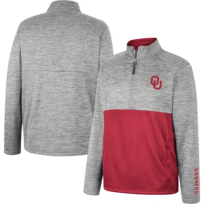 Men's Colosseum Gray Oklahoma Sooners John Half-Zip Jacket