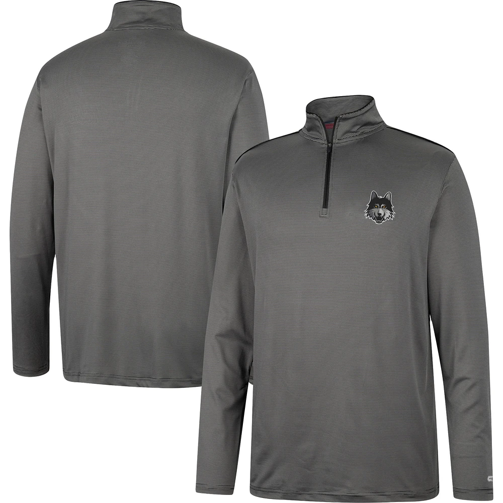 Men's Colosseum Charcoal Loyola Chicago Ramblers Logo Quarter-Zip Windshirt