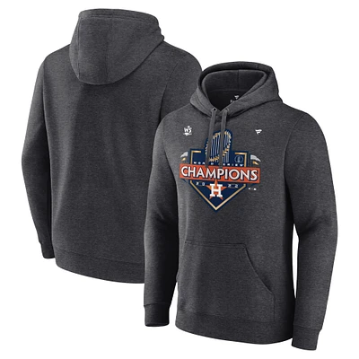 Men's Fanatics Heather Charcoal Houston Astros 2022 World Series Champions Locker Room Pullover Hoodie