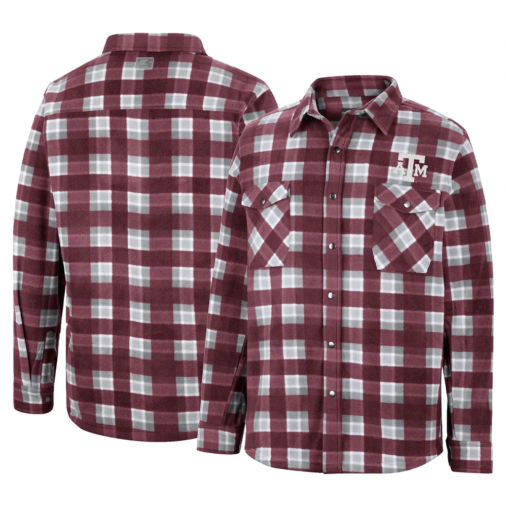 Men's Colosseum Maroon Texas A&M Aggies Ellis Full-Snap Jacket