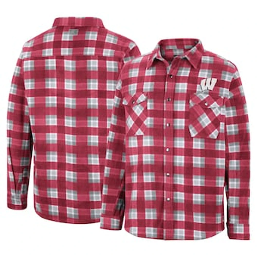 Men's Colosseum Red Wisconsin Badgers Ellis Full-Snap Jacket