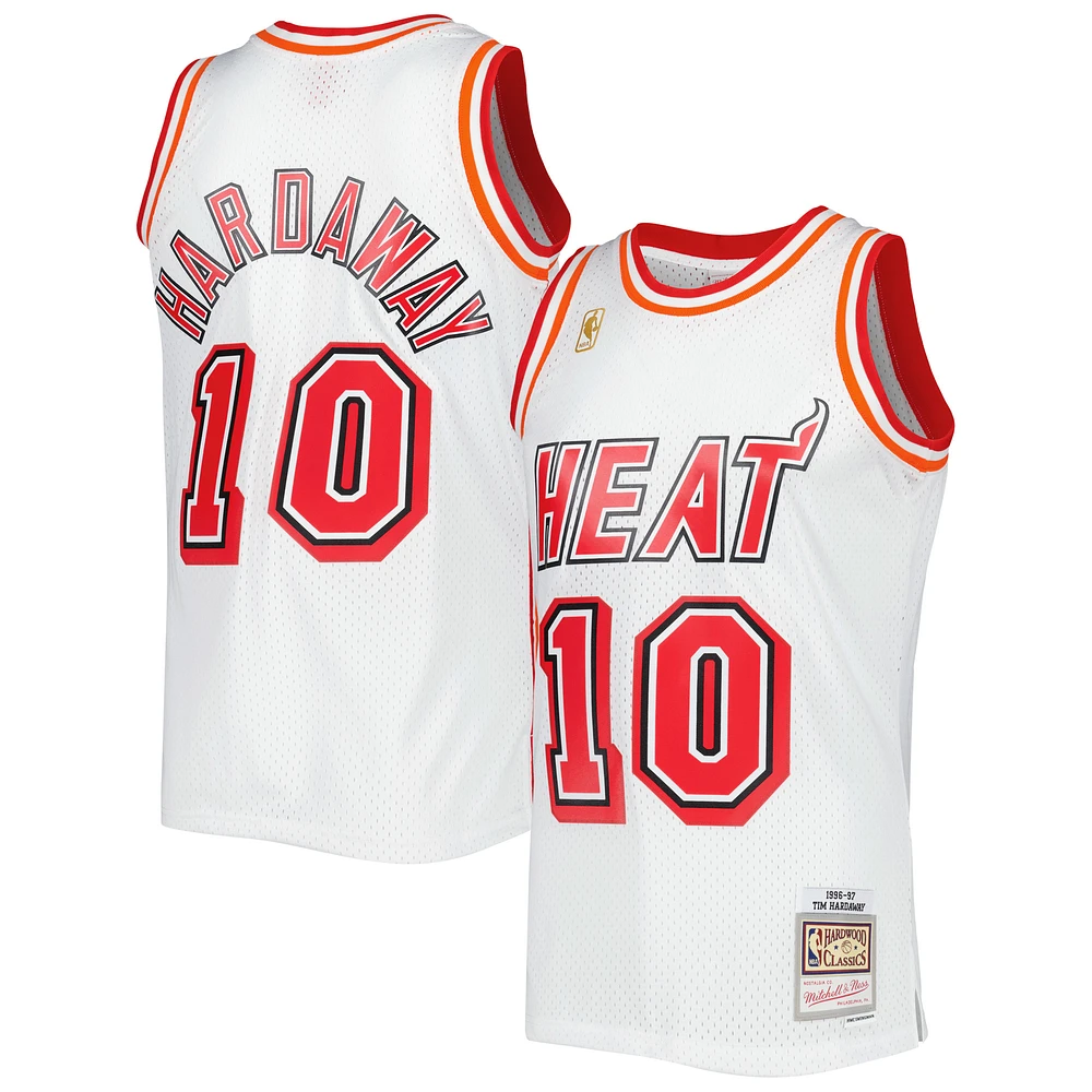 Men's Mitchell & Ness Tim Hardaway White Miami Heat Hardwood Classics Swingman Jersey