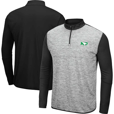 Men's Colosseum Heather Gray/Black North Dakota Prospect Quarter-Zip Jacket