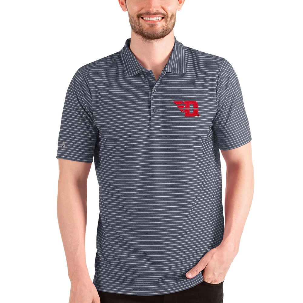 Men's Antigua Heathered Navy/White Dayton Flyers Esteem Polo
