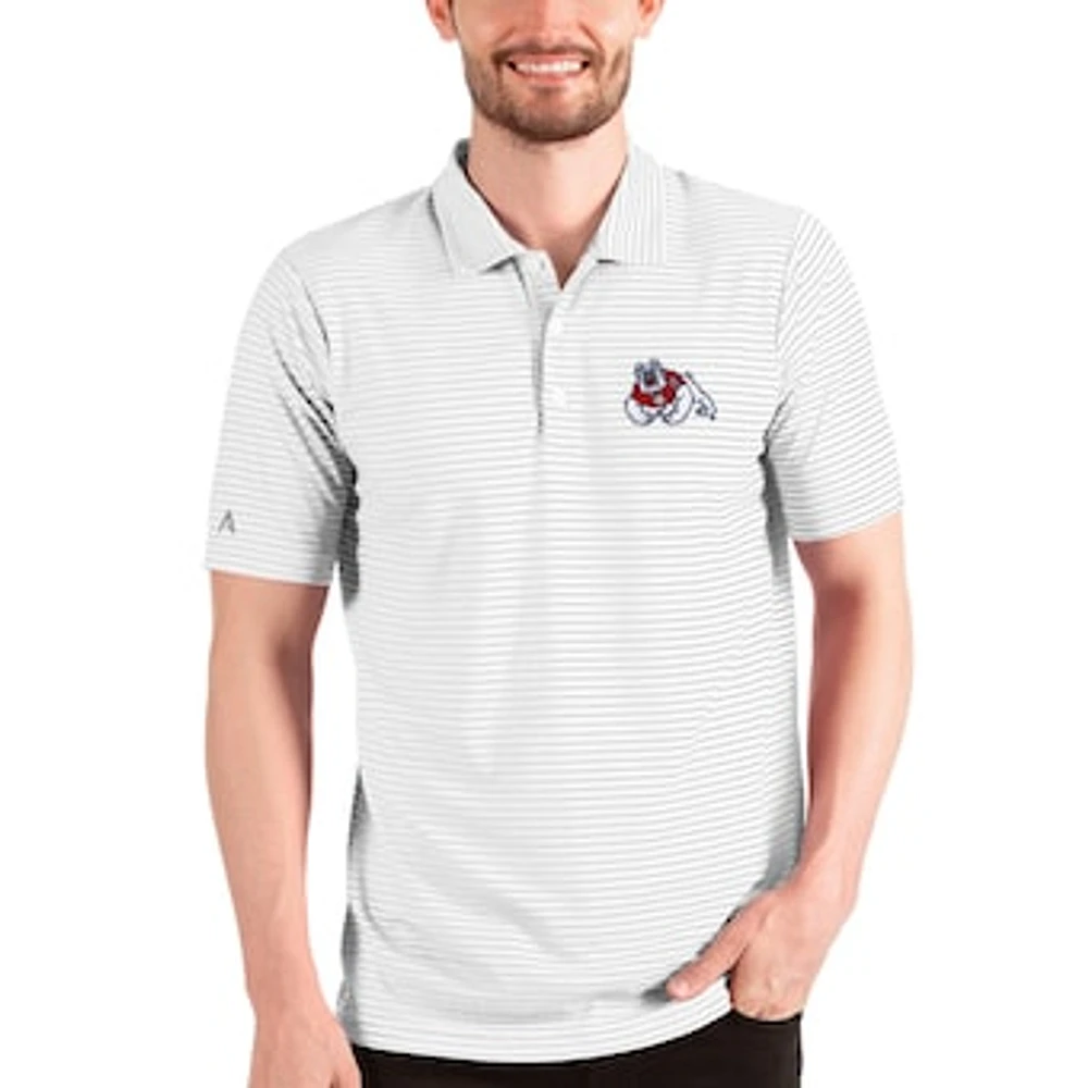 Men's Antigua White/Silver Fresno State Bulldogs Esteem Polo