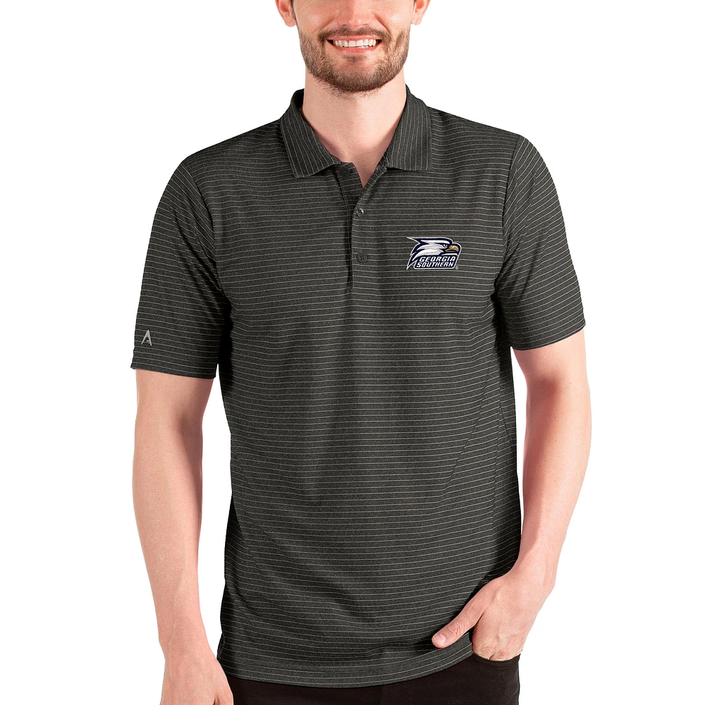 Men's Antigua Heathered Black/Silver Georgia Southern Eagles Esteem Polo