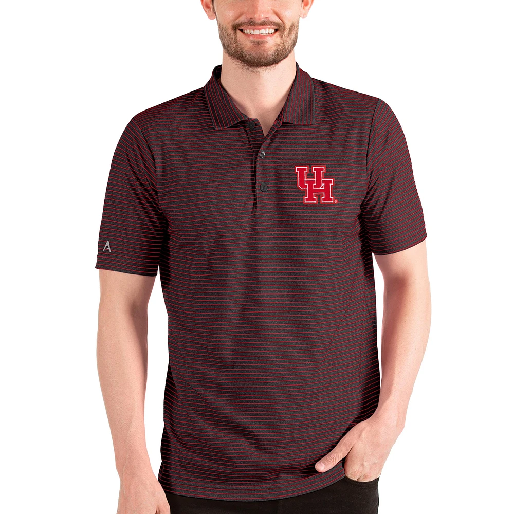 Men's Antigua Heathered Black/Red Houston Cougars Esteem Polo