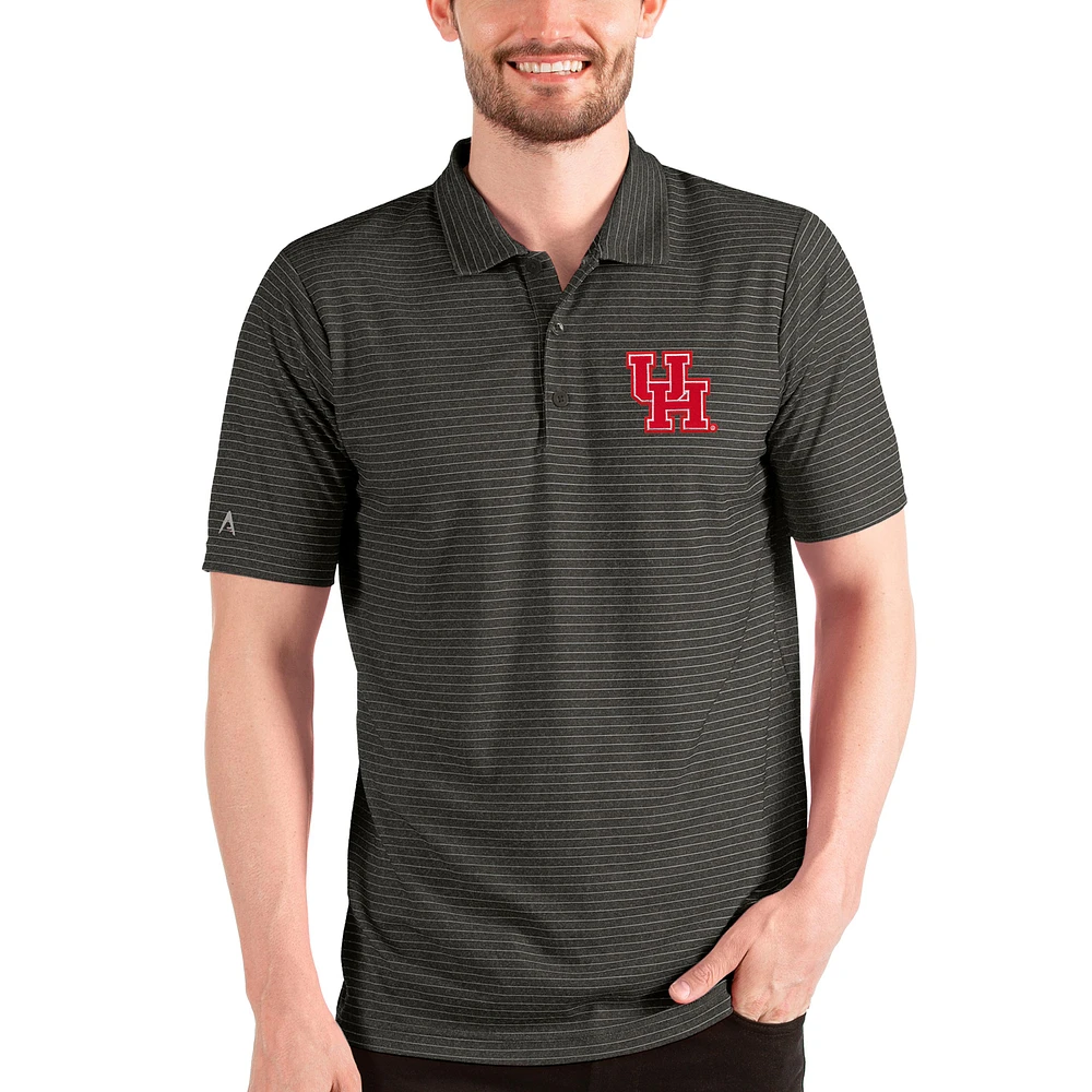 Men's Antigua Heathered Black/Silver Houston Cougars Esteem Polo
