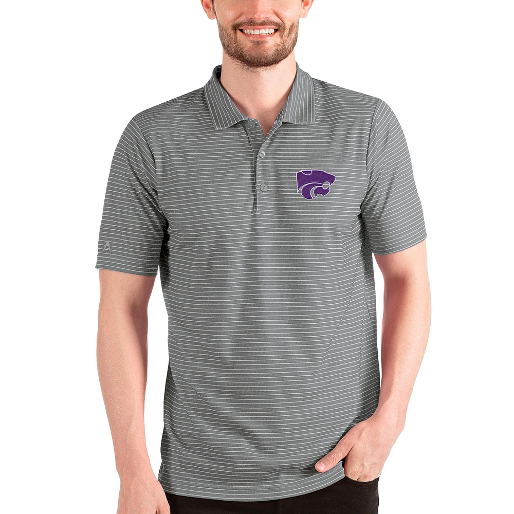 Men's Antigua Steel/White Kansas State Wildcats Esteem Polo