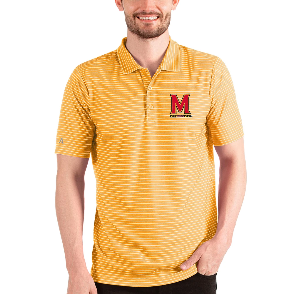 Men's Antigua Heathered Gold/White Maryland Terrapins Esteem Polo