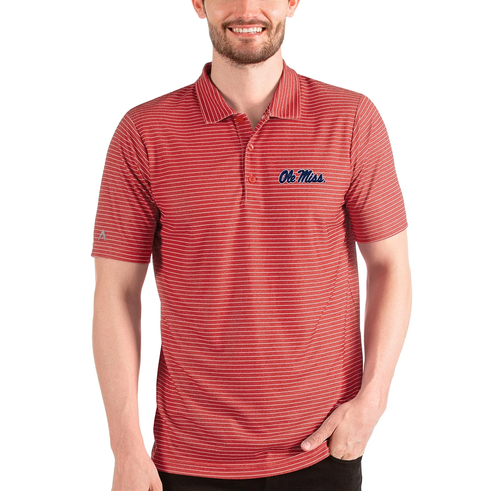 Men's Antigua Heathered Red/White Ole Miss Rebels Esteem Polo
