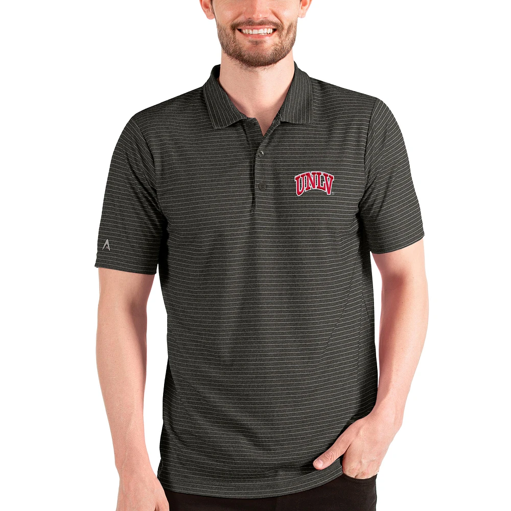 Men's Antigua Heathered Black/Silver UNLV Rebels Esteem Polo