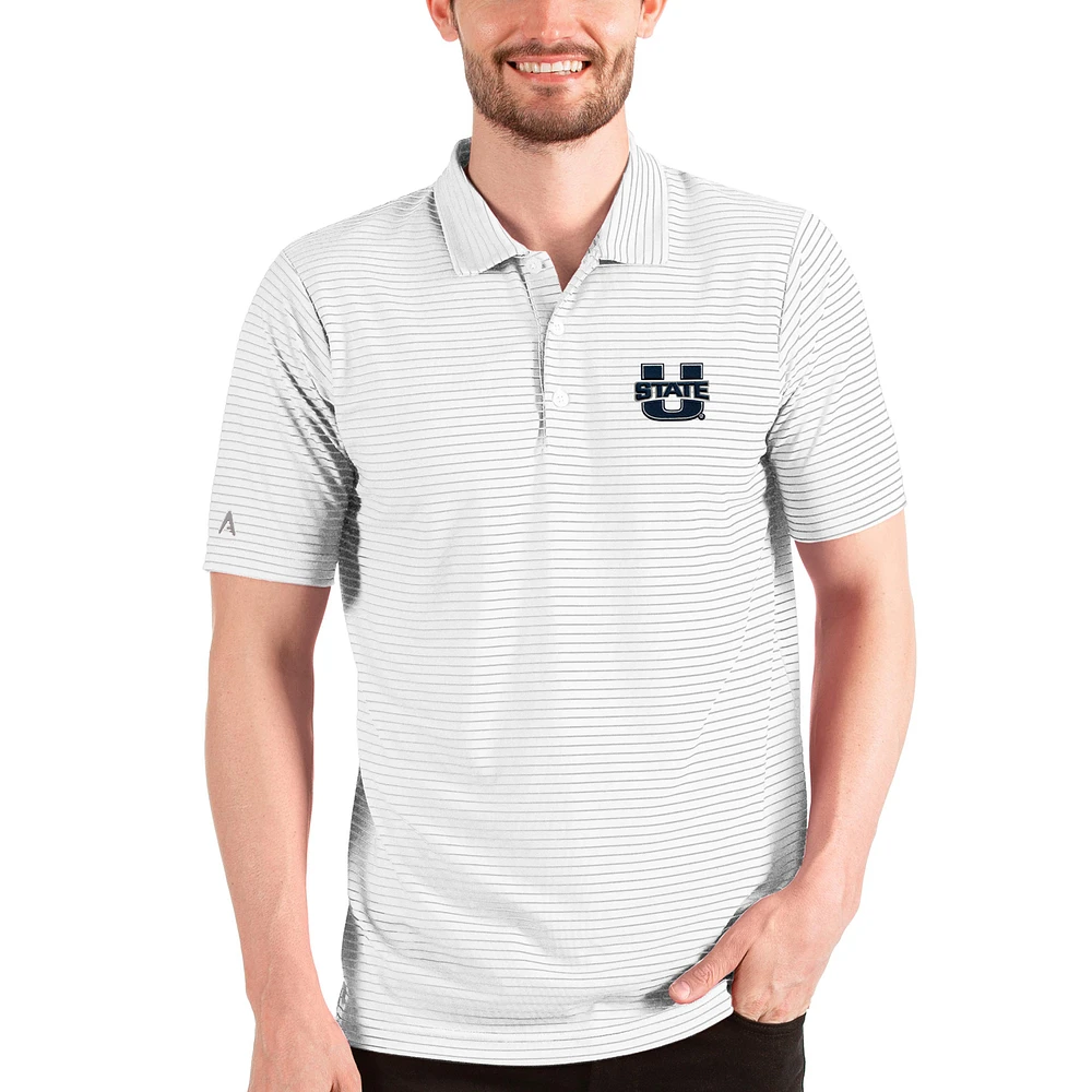 Men's Antigua White/Silver Utah State Aggies Esteem Polo