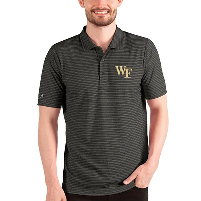 Men's Antigua Heathered Black/Silver Wake Forest Demon Deacons Esteem Polo