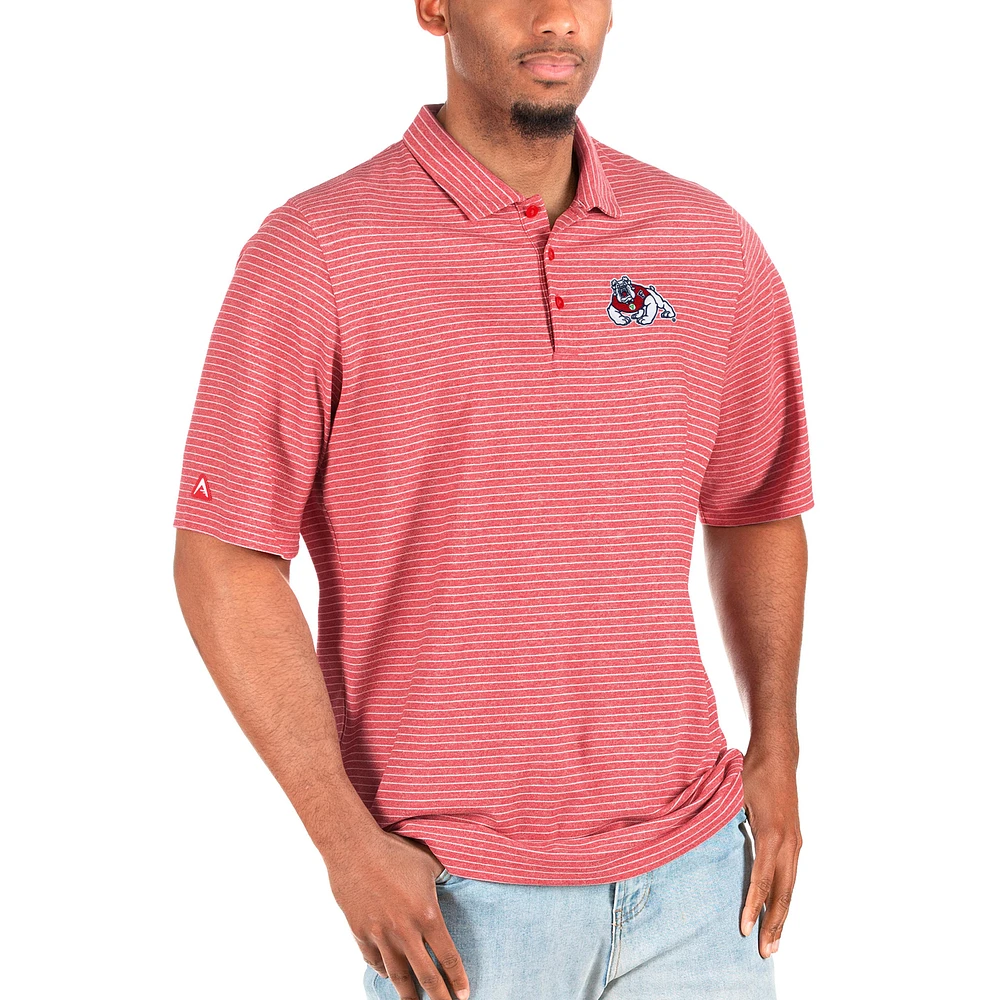 Men's Antigua Heathered Red/White Fresno State Bulldogs Esteem Big & Tall Polo