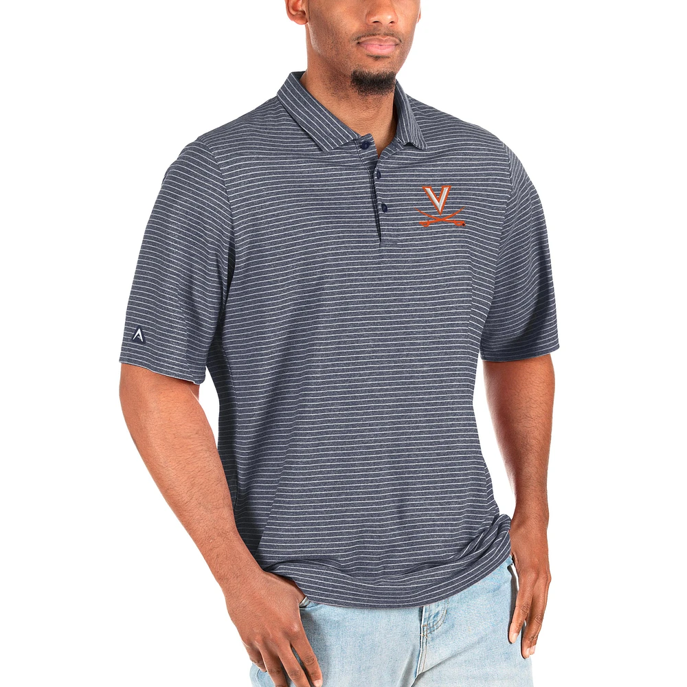 Men's Antigua Heathered Navy/White Virginia Cavaliers Esteem Big & Tall Polo