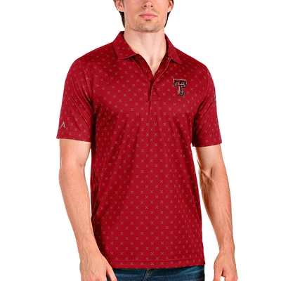Men's Antigua Red/Steel Texas Tech Red Raiders Spark Polo