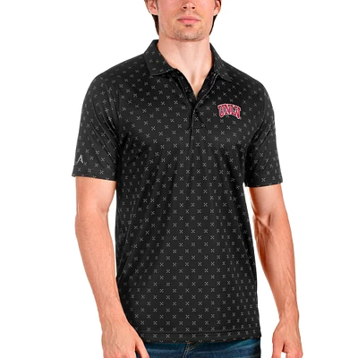 Men's Antigua Black/Steel UNLV Rebels Spark Polo