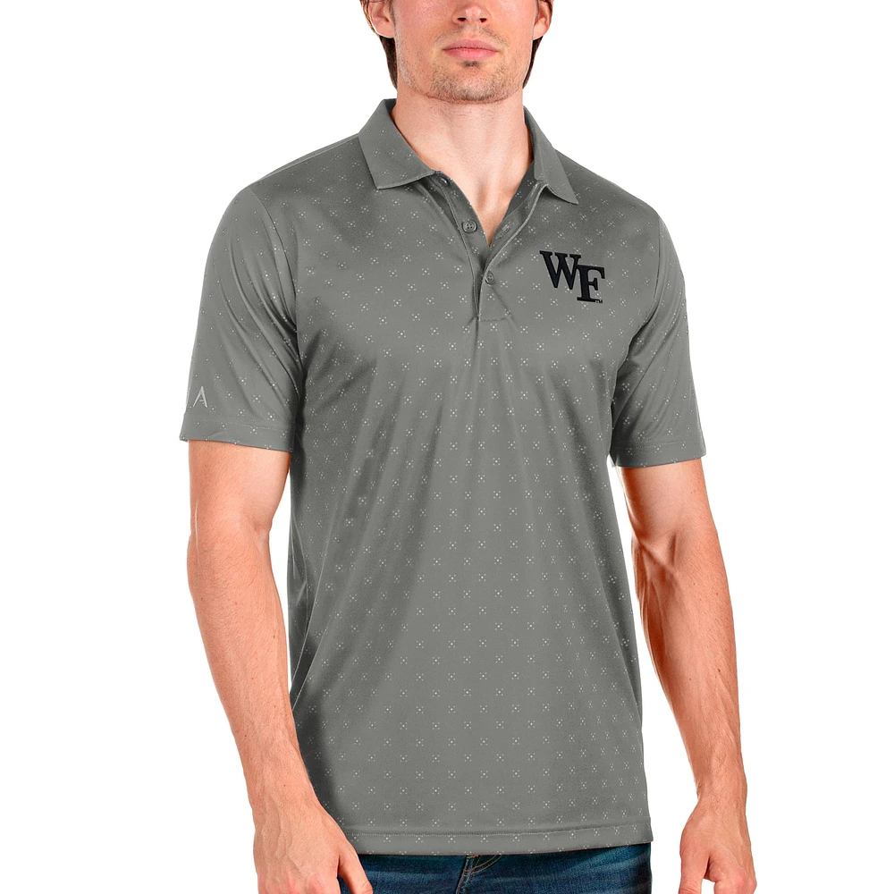 Men's Antigua Steel/Steel Wake Forest Demon Deacons Spark Polo