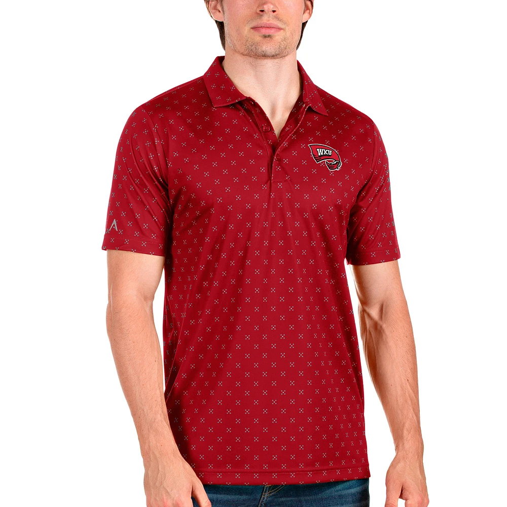 Men's Antigua Red/Steel Western Kentucky Hilltoppers Spark Polo