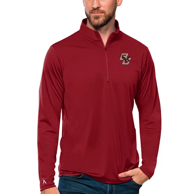 Men's Antigua Maroon Boston College Eagles Tribute Quarter-Zip Top
