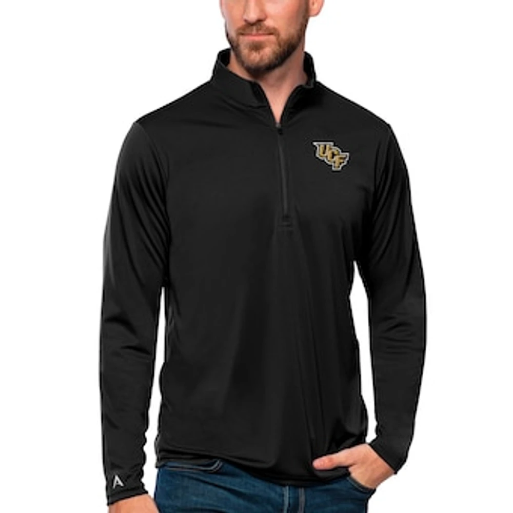 Men's Antigua Black UCF Knights Tribute Quarter-Zip Top