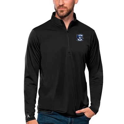 Men's Antigua Black Creighton Bluejays Tribute Quarter-Zip Top