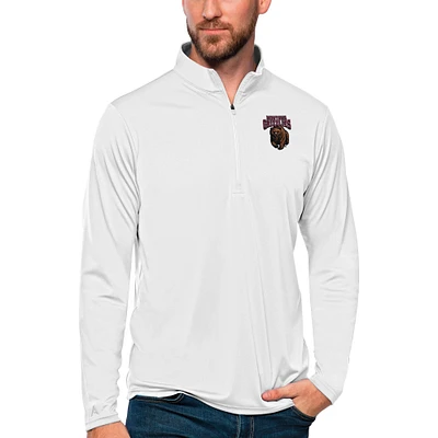Men's Antigua White Montana Grizzlies Tribute Quarter-Zip Top