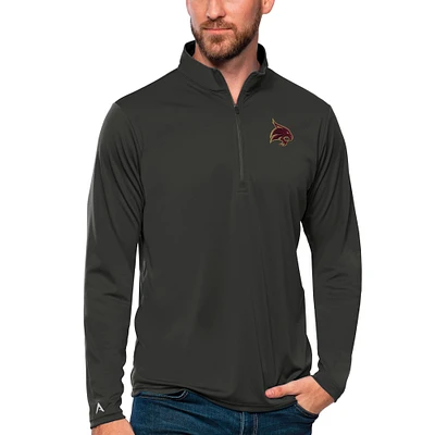 Men's Antigua Charcoal Texas State Bobcats Tribute Quarter-Zip Top