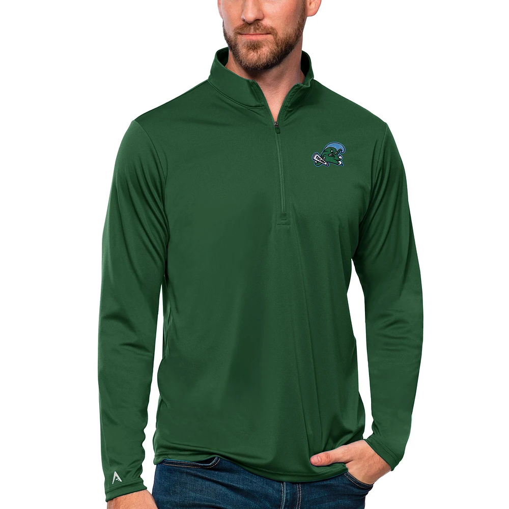 Men's Antigua Green Tulane Wave Tribute Quarter-Zip Top