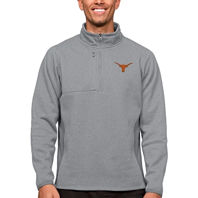 Men's Antigua Heather Texas Longhorns Course Quarter-Zip Pullover Top