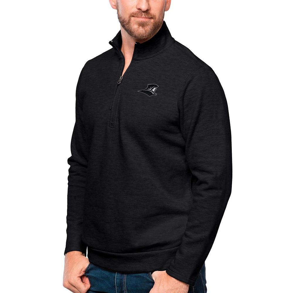 Men's Antigua Heather Providence Friars Gambit Quarter-Zip Pullover Top